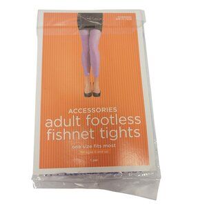 Purple Fishnet Footless Tights Pantyhose One Size Costume Hosiery Halloween